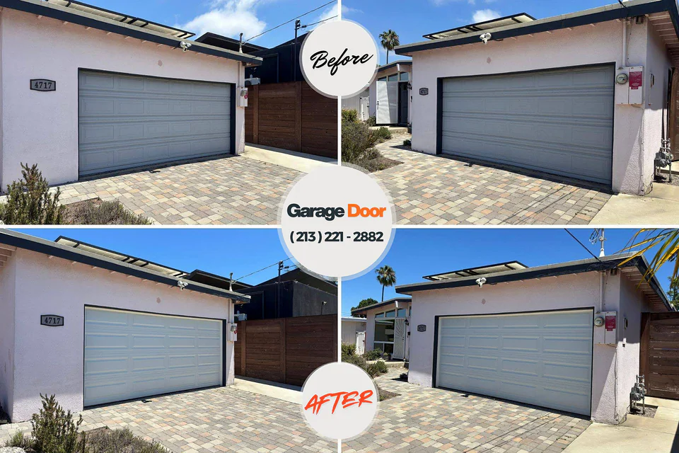 Before and after: garage door repair Waterman, IL